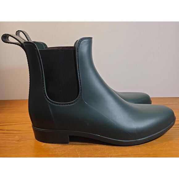 J CREW Mercantile Chelsea Womens 10 Green Rain Boots Ankle Waterproof - Picture 5 of 7